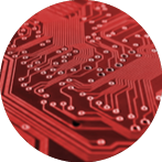 Image showing tracks on the reverse side of a blank (unpopulated) printed circuit board (PCB).